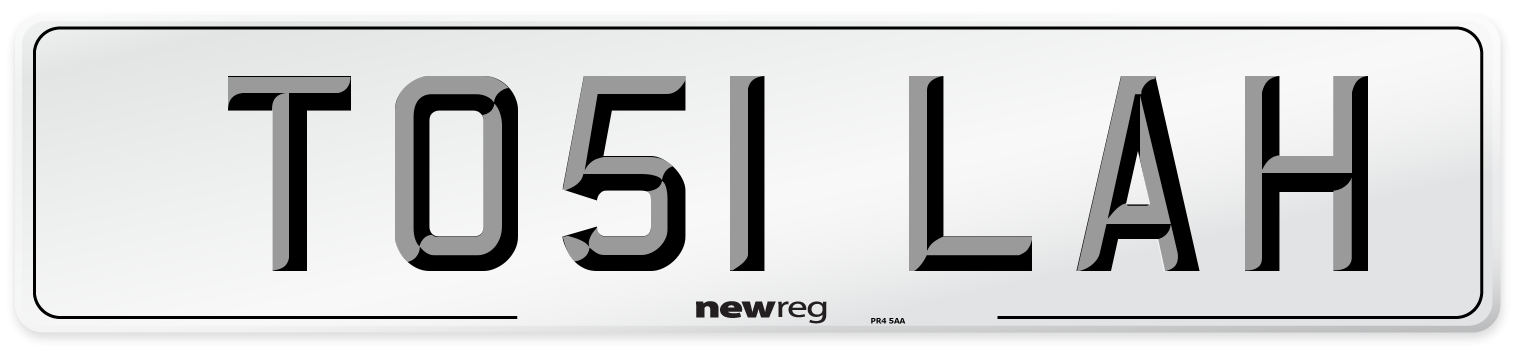 TO51 LAH Number Plate from New Reg